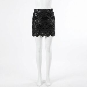 NEW THML rebel edge eyelet skirt in black